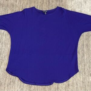 Eileen Fisher Deep Blue Relaxed Short-Sleeve Top